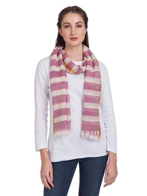 frayed hem striped stole - 16612363 - Standard Image - 1