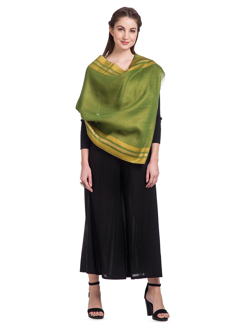 frayed hem striped stole - 16612386 - Zoom Image - 1