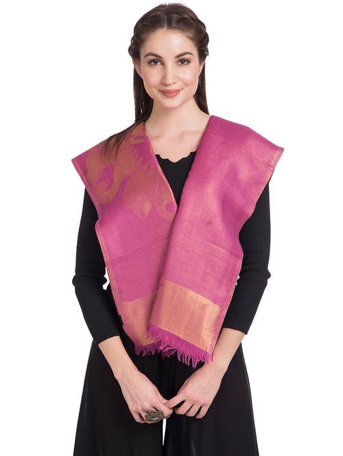 frayed hem zari stole - 16612389 - Standard Image - 1