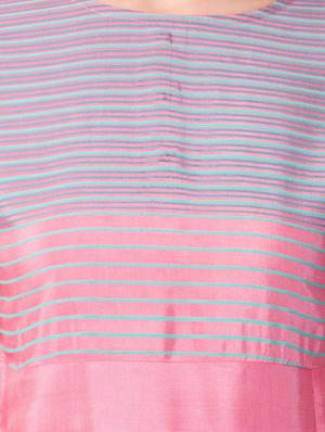 stripes silk blend straight kurta - 16612613 - Standard Image - 4