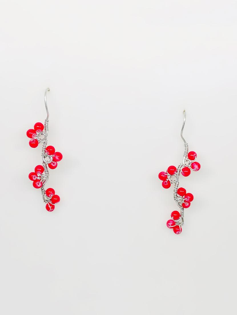 red metal drop earring - 16613599 - Zoom Image - 1