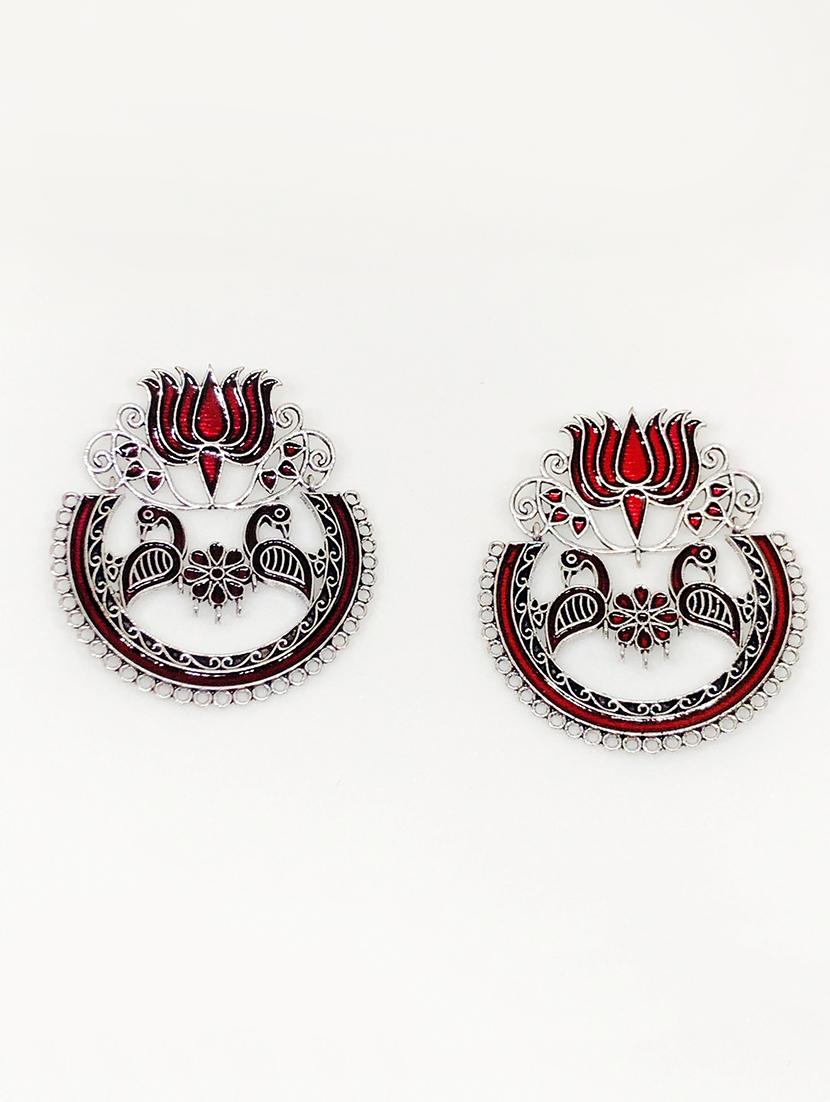 red metal hoop earring - 16613607 - Zoom Image - 1
