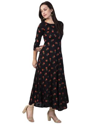 printed flared ethnic dress - 16613648 - Standard Image - 2
