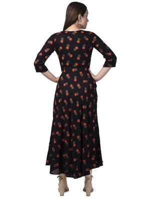 printed flared ethnic dress - 16613648 - Standard Image - 3