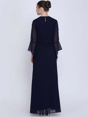 slit sleeved embellished maxi dress - 16613820 - Standard Image - 3