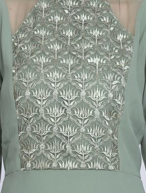 crew neck embroidered maxi gown - 16613824 - Standard Image - 4