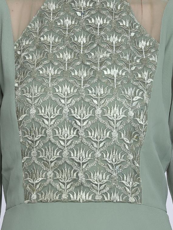 crew neck embroidered maxi gown - 16613824 - Zoom Image - 4