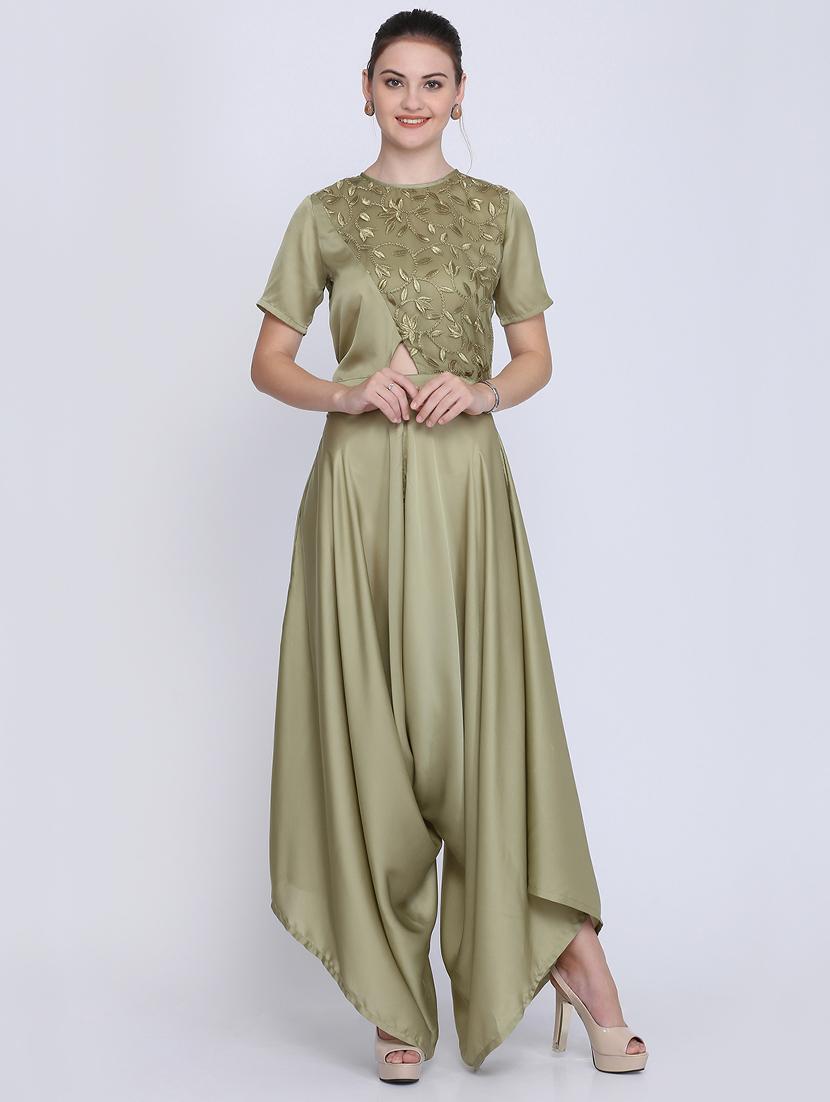 green satin cocktail gown - 16613833 - Zoom Image - 1