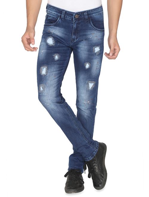 blue heavy washed jeans - 16613996 - Standard Image - 1