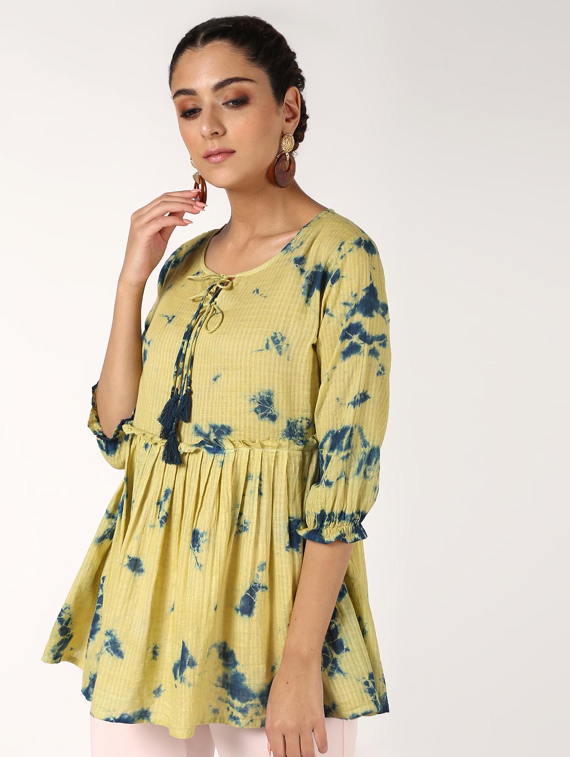 shibori flared kurti - 16614299 - Zoom Image - 3
