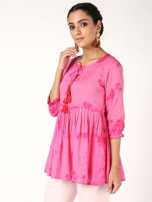 shibori flared kurti - 16614300 - Standard Image - 3