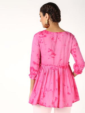 shibori flared kurti - 16614300 - Standard Image - 4