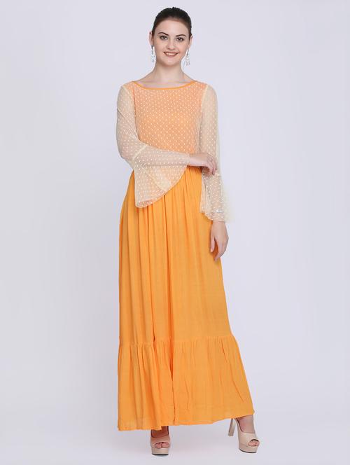 boat neck bell sleeved maxi dress - 16614304 - Standard Image - 1