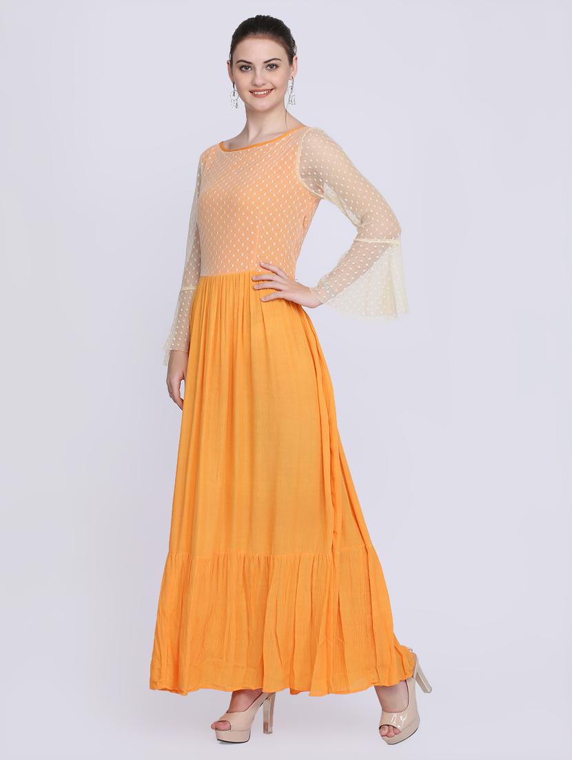 boat neck bell sleeved maxi dress - 16614304 - Zoom Image - 2