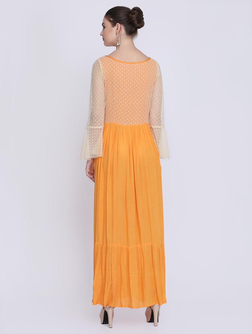 boat neck bell sleeved maxi dress - 16614304 - Zoom Image - 3