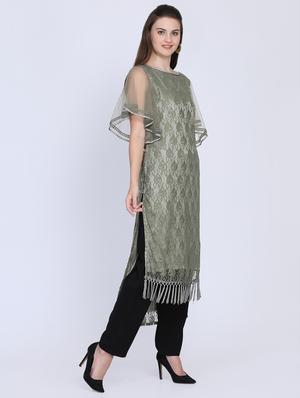 tassels detail high low kurta - 16614315 - Standard Image - 2