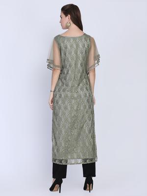 tassels detail high low kurta - 16614315 - Standard Image - 3