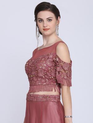cold shoulder embroidered blouse - 16614346 - Standard Image - 2