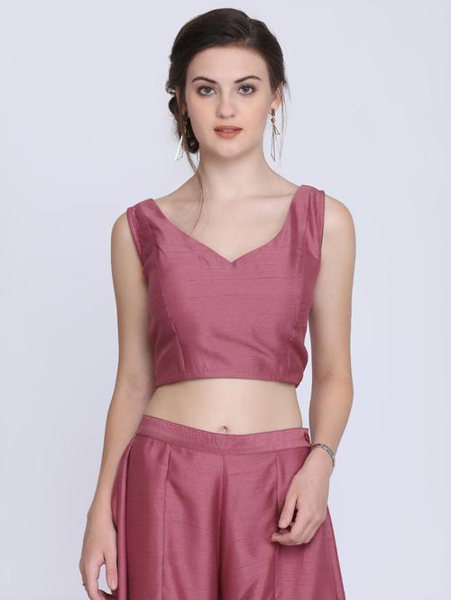 silk solid blouse - 16614351 - Standard Image - 1