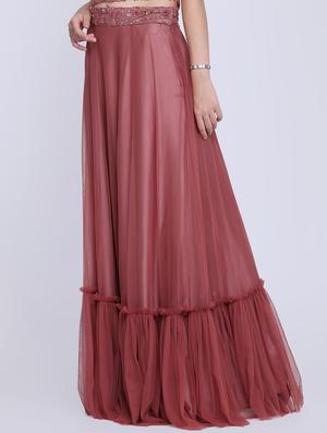 solid net flared skirt - 16614359 - Standard Image - 2