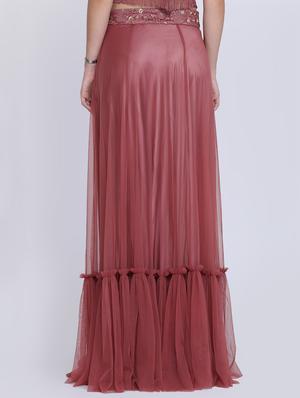 solid net flared skirt - 16614359 - Standard Image - 3