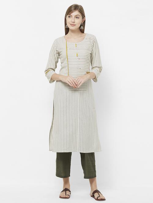 striped straight kurta - 16614382 - Standard Image - 1