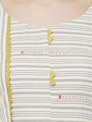 striped straight kurta - 16614382 - Standard Image - 4