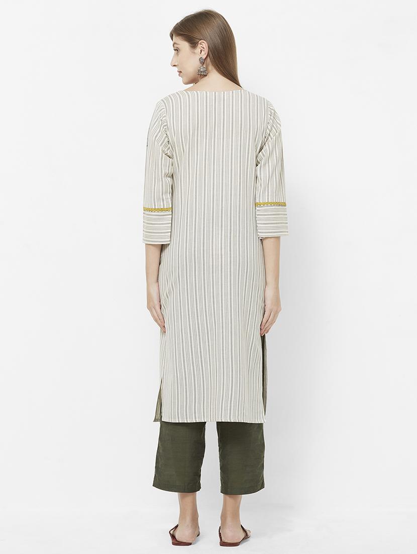 striped straight kurta - 16614382 - Zoom Image - 3