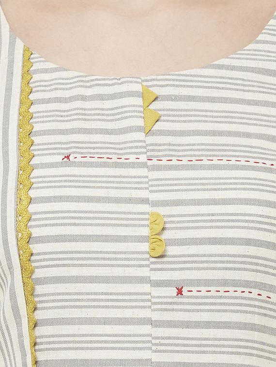 striped straight kurta - 16614382 - Zoom Image - 4