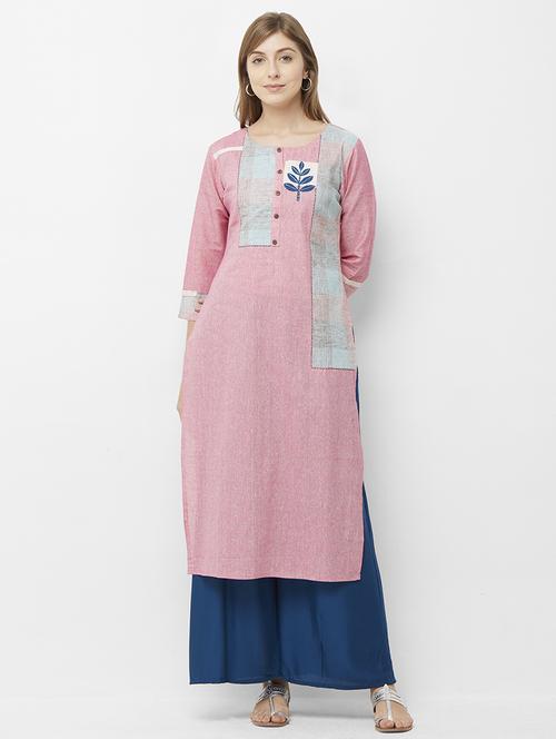 embroidered straight kurta - 16614390 - Standard Image - 1