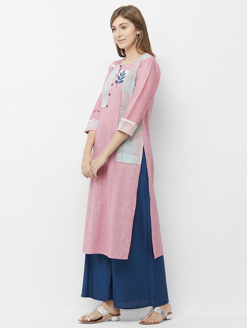 embroidered straight kurta - 16614390 - Zoom Image - 2