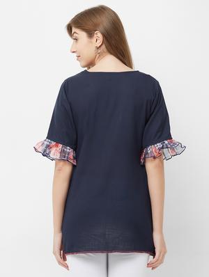 bell sleeved embroidered tunic - 16614393 - Standard Image - 3