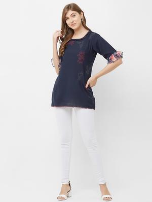 bell sleeved embroidered tunic - 16614393 - Standard Image - 4
