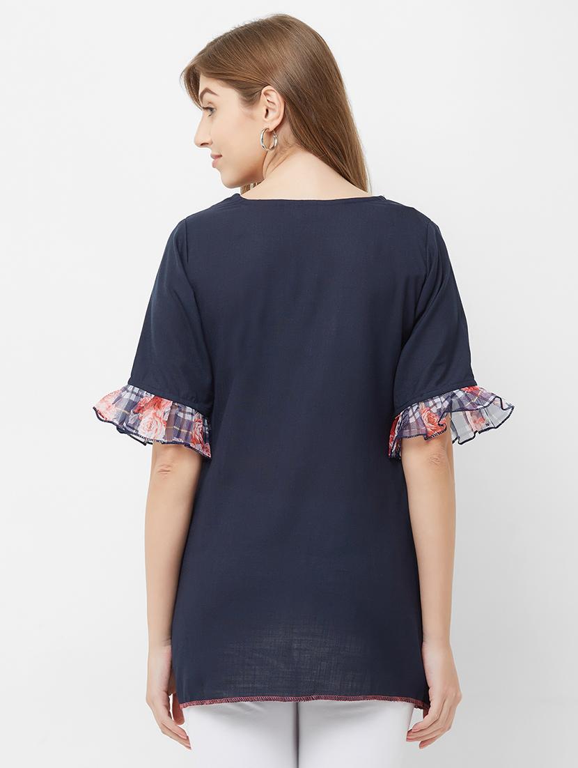 bell sleeved embroidered tunic - 16614393 - Zoom Image - 3
