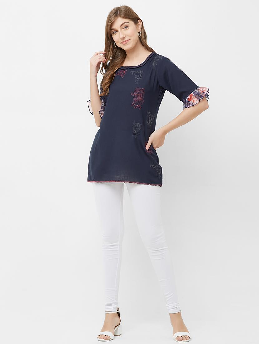 bell sleeved embroidered tunic - 16614393 - Zoom Image - 4