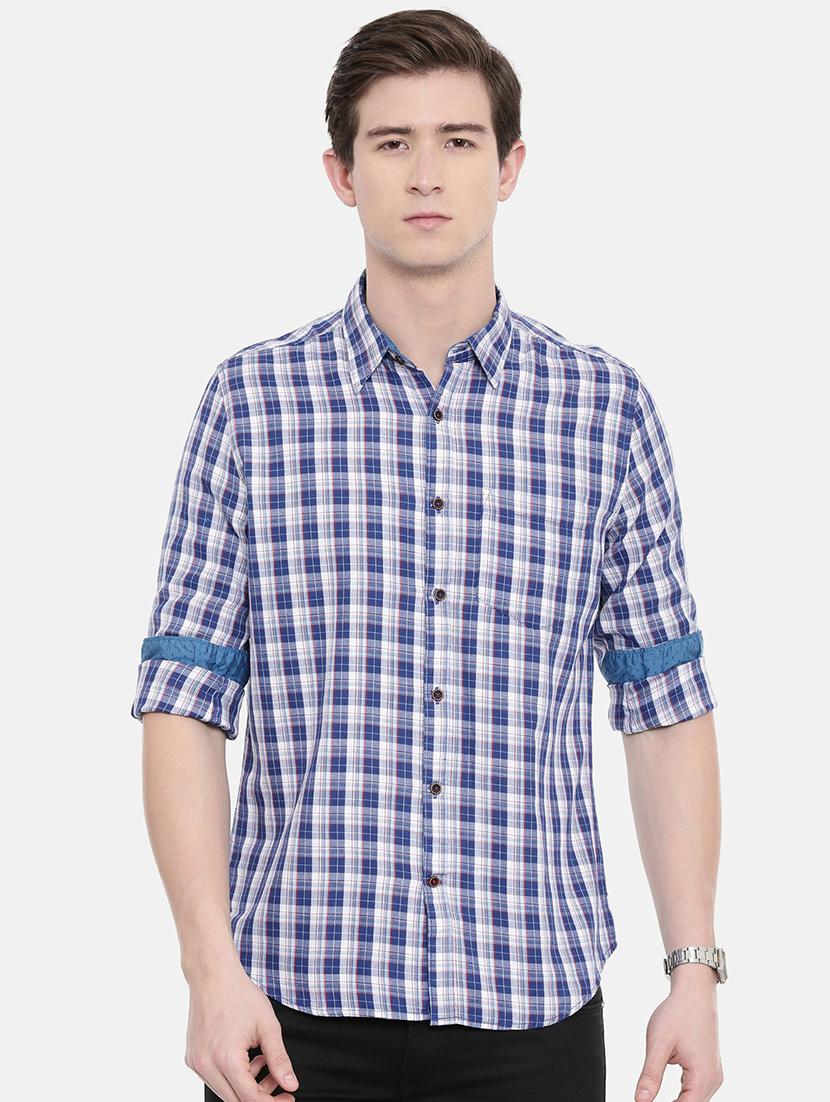 blue checkered casual shirt - 16614805 - Zoom Image - 2