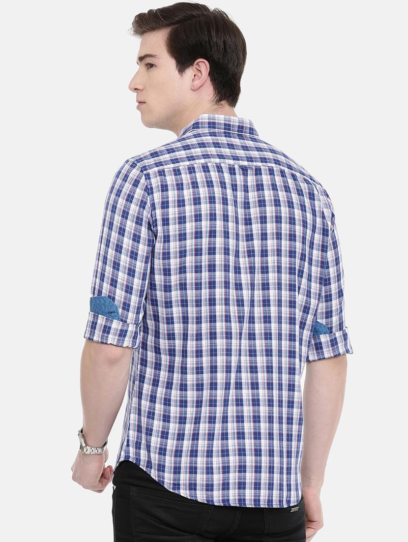 blue checkered casual shirt - 16614805 - Zoom Image - 4