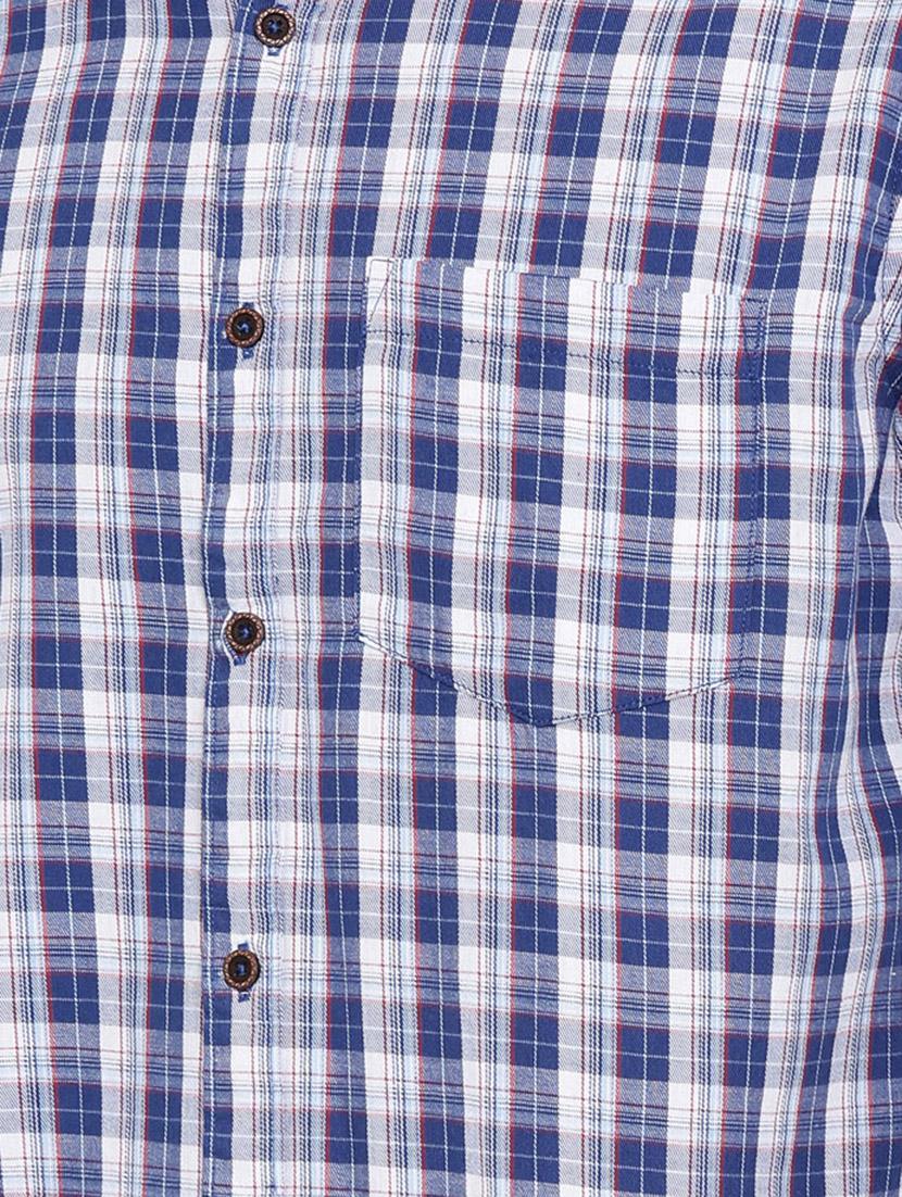 blue checkered casual shirt - 16614805 - Zoom Image - 5