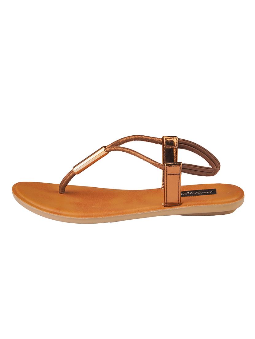 copper back strap sandals - 16614974 - Zoom Image - 2