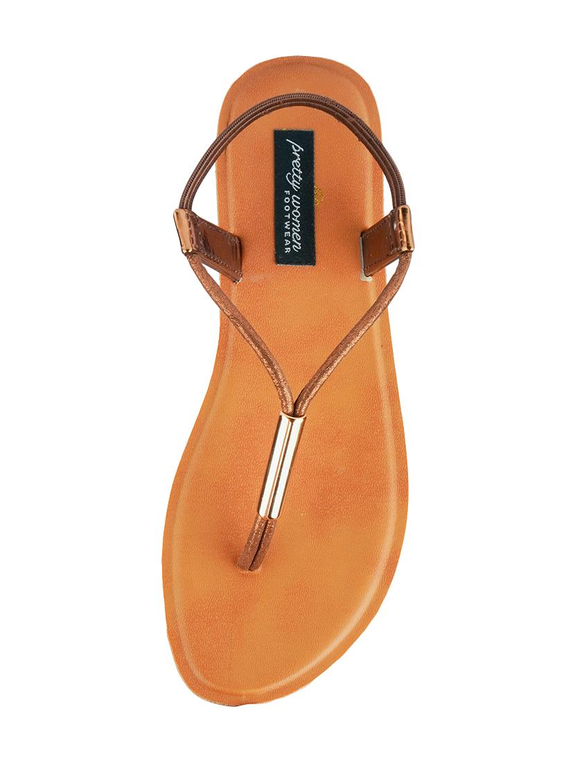 copper back strap sandals - 16614974 - Zoom Image - 4