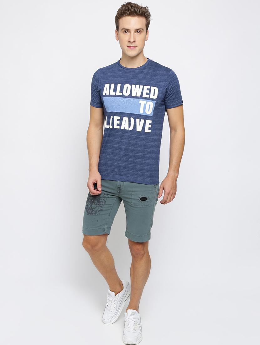 blue printed shorts - 16615216 - Zoom Image - 1