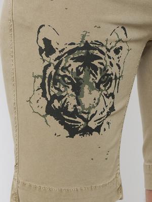 beige printed shorts - 16615217 - Standard Image - 5