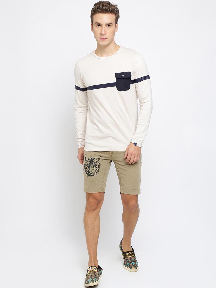 beige printed shorts - 16615217 - Zoom Image - 1