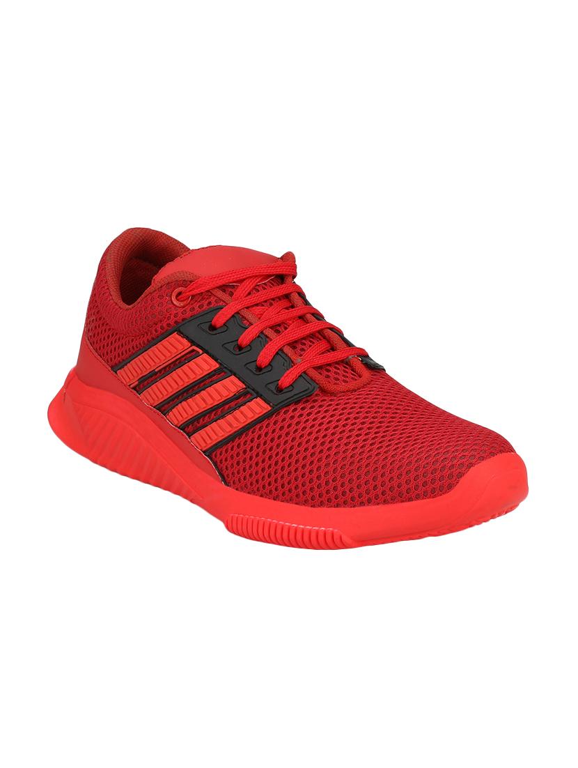 red mesh lace up sport shoes - 16615696 - Zoom Image - 1
