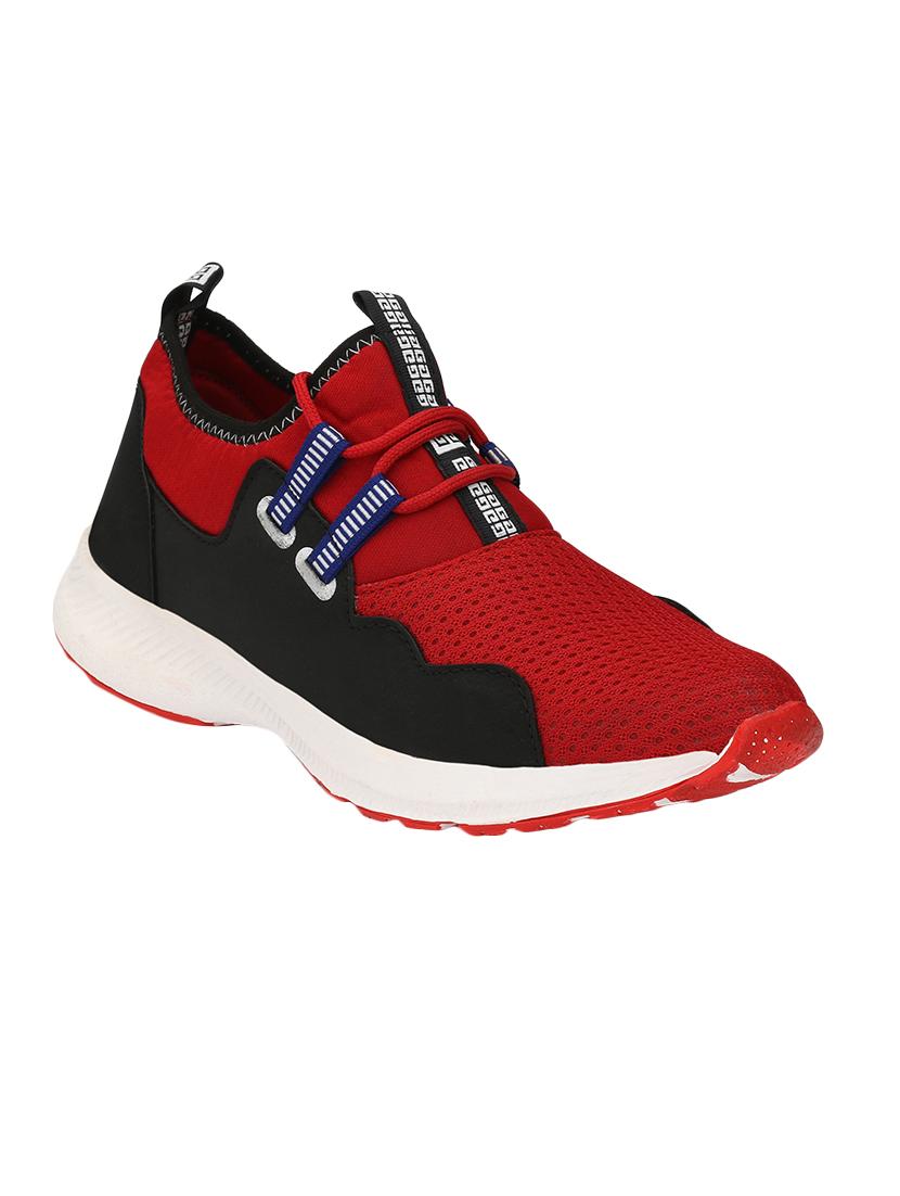 red mesh lace up sport shoes - 16615701 - Zoom Image - 1