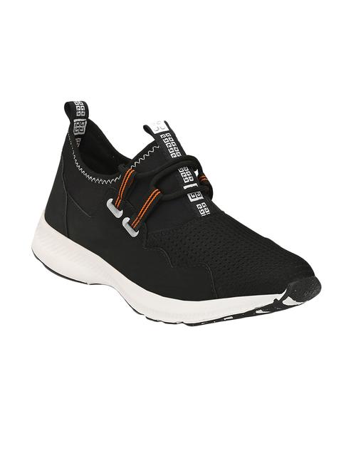 black mesh lace up sport shoes - 16615702 - Standard Image - 1