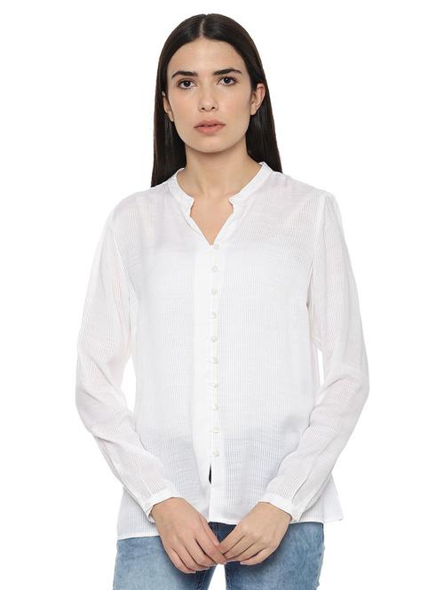 mandarin neck long sleeved shirt - 16615732 - Standard Image - 1