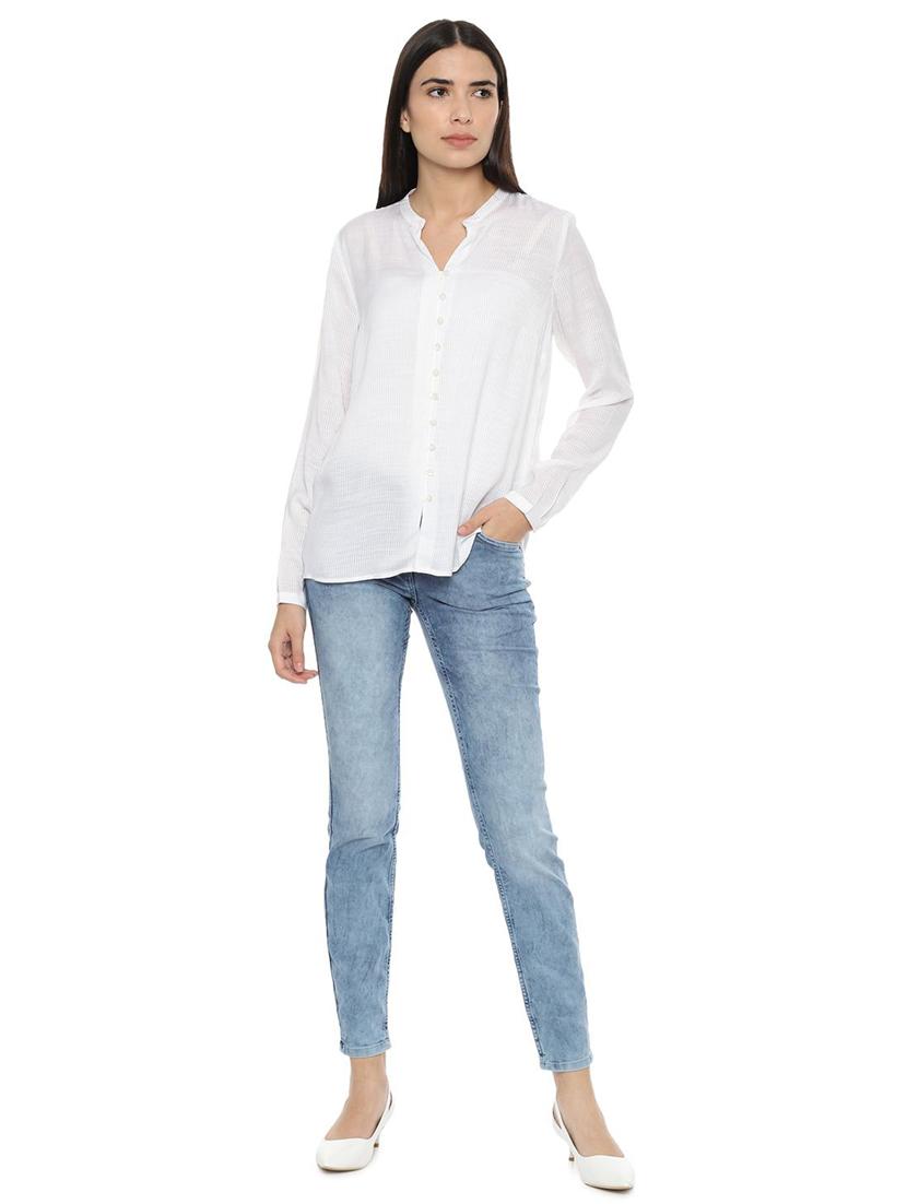 mandarin neck long sleeved shirt - 16615732 - Zoom Image - 3