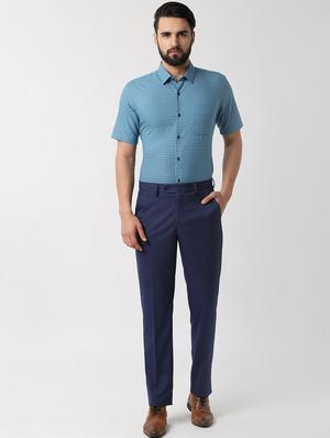 blue checkered formal shirt - 16615828 - Standard Image - 4