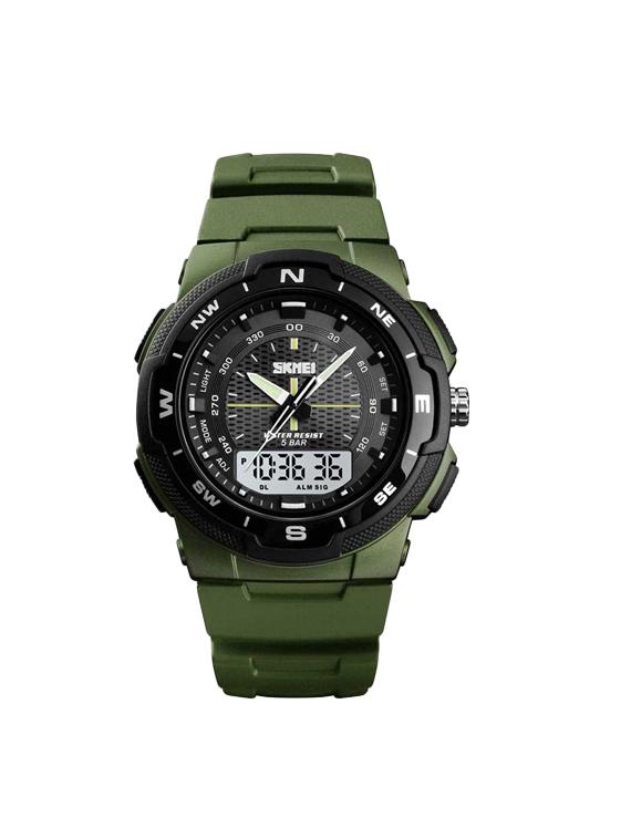 skmei 1454 round dial analog and digital watch - 16615901 - Zoom Image - 1